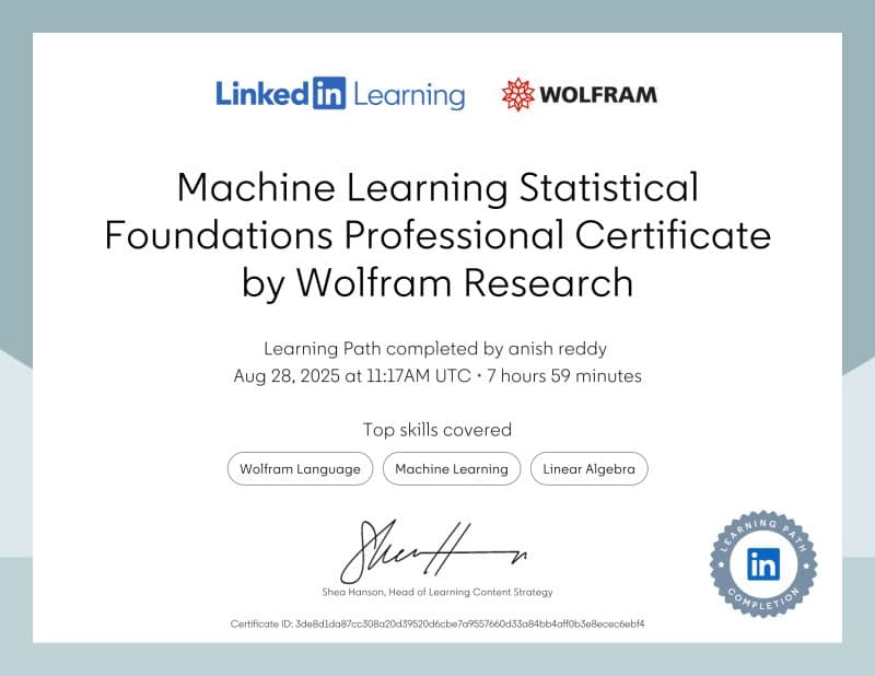 Machine Learning Statistical Foundations Professional Certificate